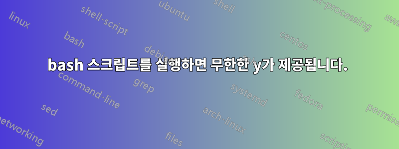 bash 스크립트를 실행하면 무한한 y가 제공됩니다.