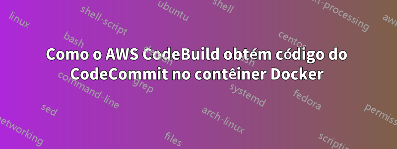 Como o AWS CodeBuild obtém código do CodeCommit no contêiner Docker