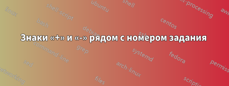 Знаки «+» и «-» рядом с номером задания