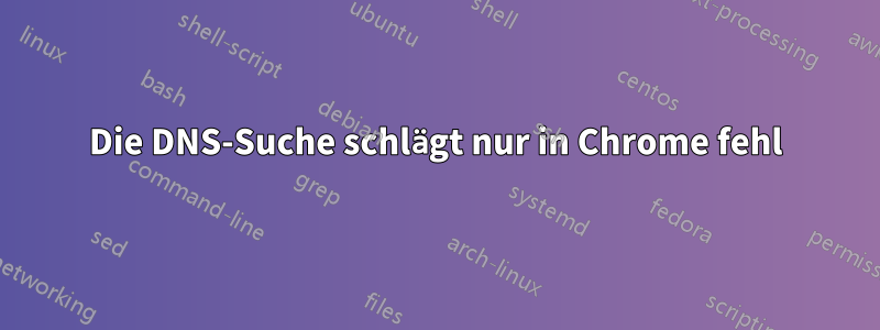 Die DNS-Suche schlägt nur in Chrome fehl