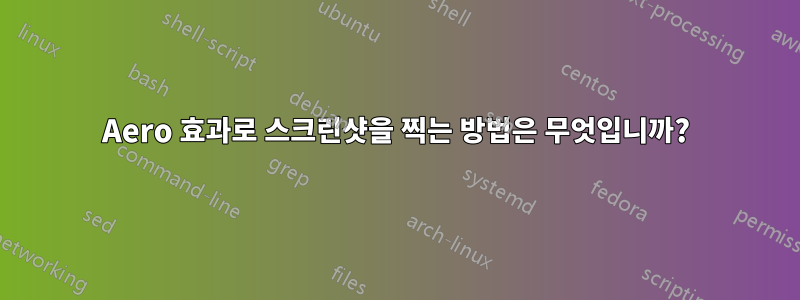 Aero 효과로 스크린샷을 찍는 방법은 무엇입니까?