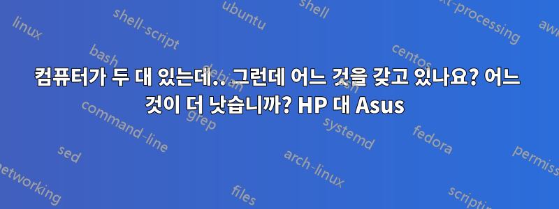 컴퓨터가 두 대 있는데.. 그런데 어느 것을 갖고 있나요? 어느 것이 더 낫습니까? HP 대 Asus 