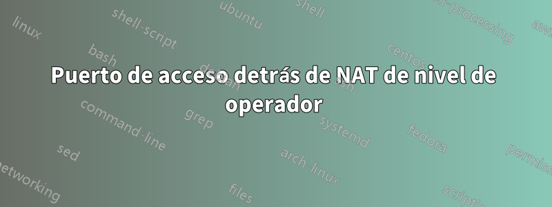 Puerto de acceso detrás de NAT de nivel de operador