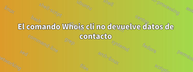 El comando Whois cli no devuelve datos de contacto