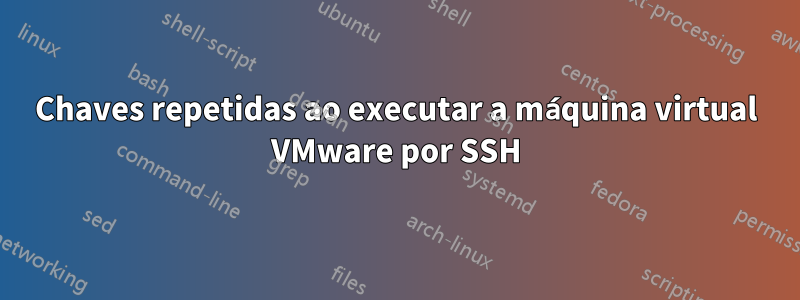 Chaves repetidas ao executar a máquina virtual VMware por SSH