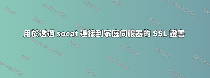 用於透過 socat 連接到家庭伺服器的 SSL 證書