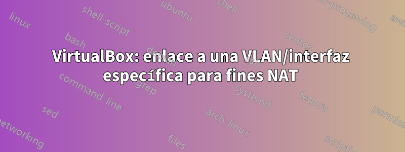 VirtualBox: enlace a una VLAN/interfaz específica para fines NAT