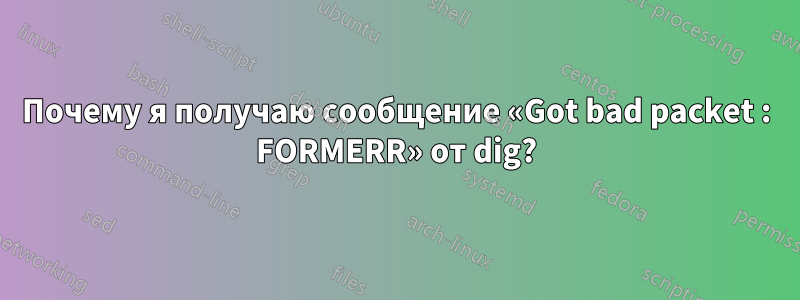 Почему я получаю сообщение «Got bad packet : FORMERR» от dig?