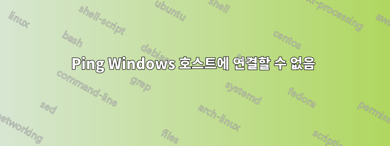 Ping Windows 호스트에 연결할 수 없음