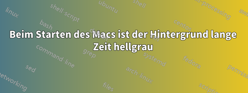 Beim Starten des Macs ist der Hintergrund lange Zeit hellgrau