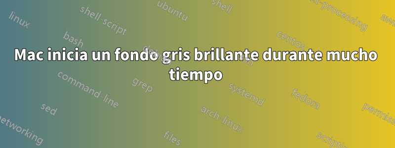 Mac inicia un fondo gris brillante durante mucho tiempo