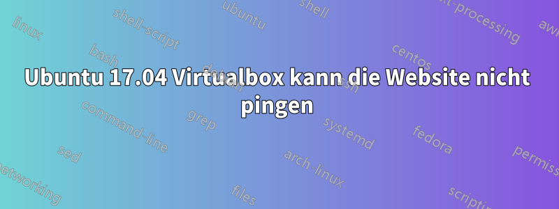 Ubuntu 17.04 Virtualbox kann die Website nicht pingen