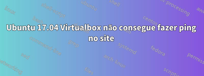 Ubuntu 17.04 Virtualbox não consegue fazer ping no site