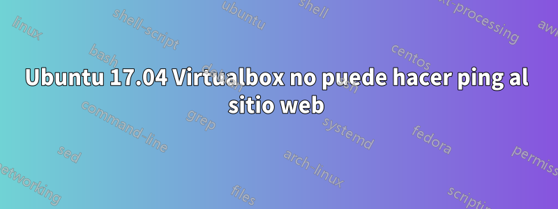 Ubuntu 17.04 Virtualbox no puede hacer ping al sitio web