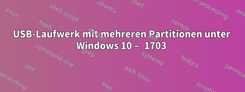 USB-Laufwerk mit mehreren Partitionen unter Windows 10 – 1703