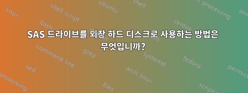 SAS 드라이브를 외장 하드 디스크로 사용하는 방법은 무엇입니까?