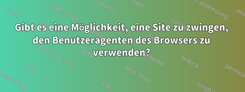 Gibt es eine Möglichkeit, eine Site zu zwingen, den Benutzeragenten des Browsers zu verwenden?