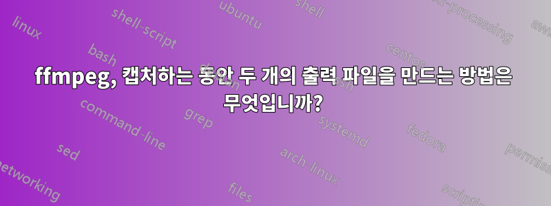 ffmpeg, 캡처하는 동안 두 개의 출력 파일을 만드는 방법은 무엇입니까?