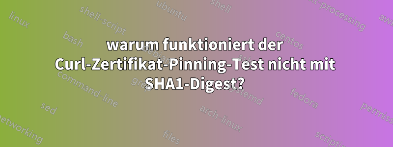 warum funktioniert der Curl-Zertifikat-Pinning-Test nicht mit SHA1-Digest?