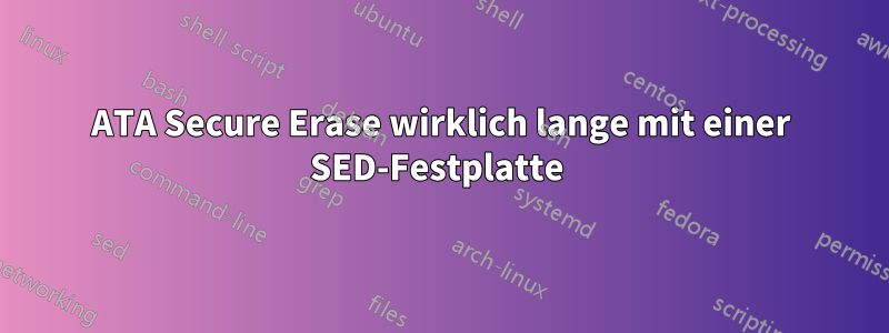 ATA Secure Erase wirklich lange mit einer SED-Festplatte 