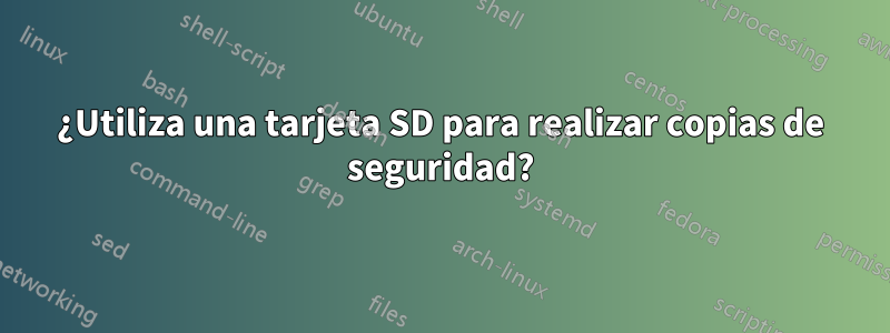 ¿Utiliza una tarjeta SD para realizar copias de seguridad?