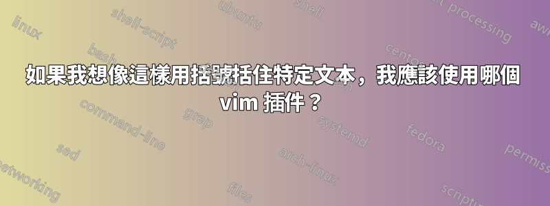 如果我想像這樣用括號括住特定文本，我應該使用哪個 vim 插件？