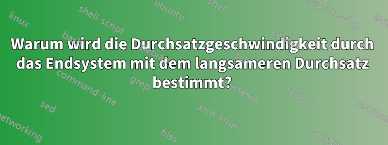 Warum wird die Durchsatzgeschwindigkeit durch das Endsystem mit dem langsameren Durchsatz bestimmt?