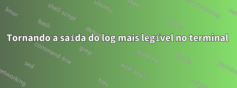 Tornando a saída do log mais legível no terminal