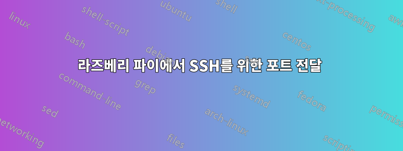 라즈베리 파이에서 SSH를 위한 포트 전달