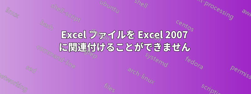 Excel ファイルを Excel 2007 に関連付けることができません