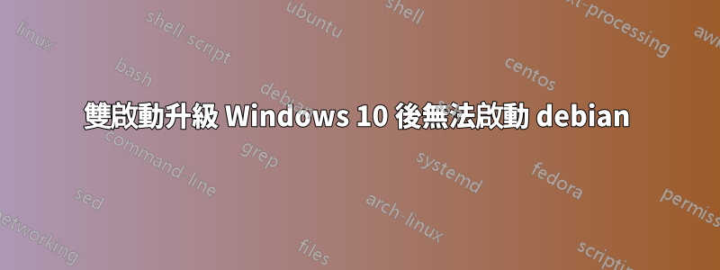 雙啟動升級 Windows 10 後無法啟動 debian