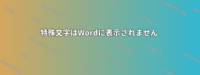 特殊文字はWordに表示されません