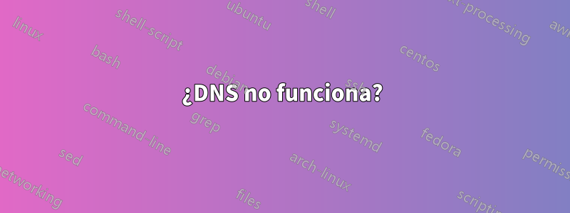 ¿DNS no funciona?