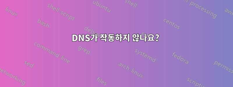 DNS가 작동하지 않나요?