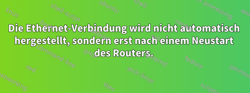 Die Ethernet-Verbindung wird nicht automatisch hergestellt, sondern erst nach einem Neustart des Routers.