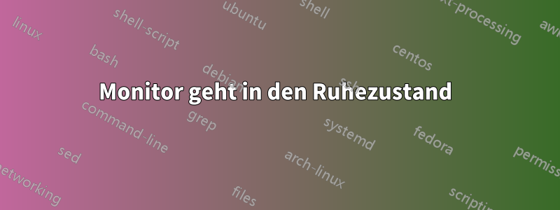 Monitor geht in den Ruhezustand 