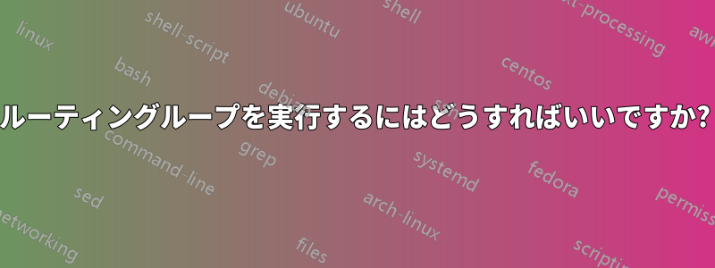 ルーティングループを実行するにはどうすればいいですか?