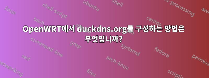 OpenWRT에서 duckdns.org를 구성하는 방법은 무엇입니까?