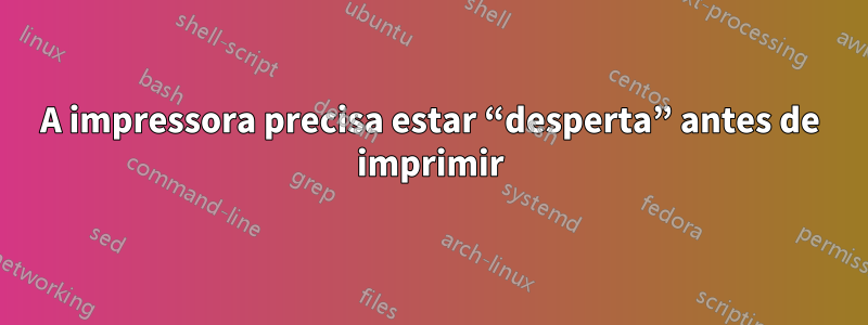 A impressora precisa estar “desperta” antes de imprimir