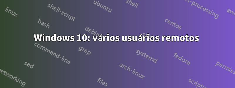 Windows 10: vários usuários remotos