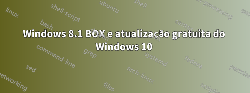 Windows 8.1 BOX e atualização gratuita do Windows 10