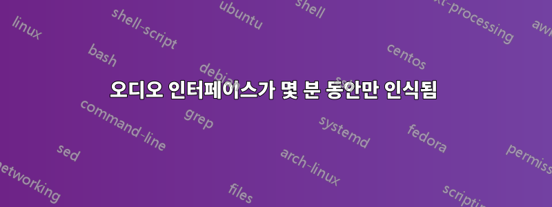 오디오 인터페이스가 몇 분 동안만 인식됨