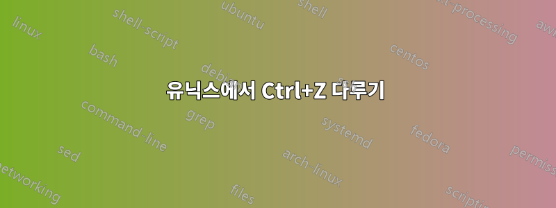 유닉스에서 Ctrl+Z 다루기