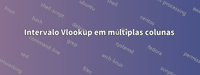 Intervalo Vlookup em múltiplas colunas