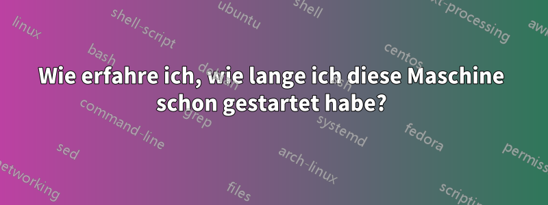 Wie erfahre ich, wie lange ich diese Maschine schon gestartet habe?