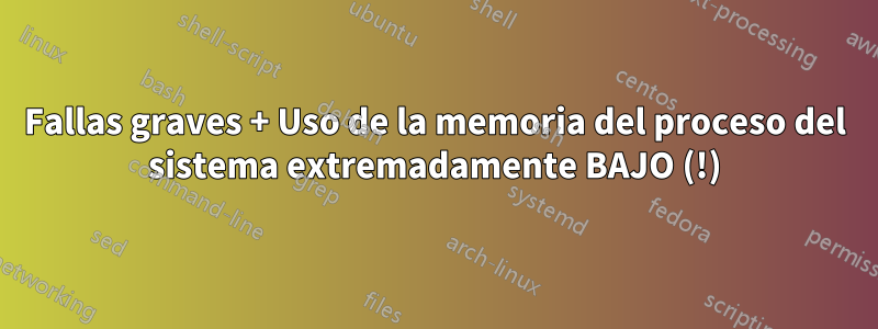 Fallas graves + Uso de la memoria del proceso del sistema extremadamente BAJO (!)