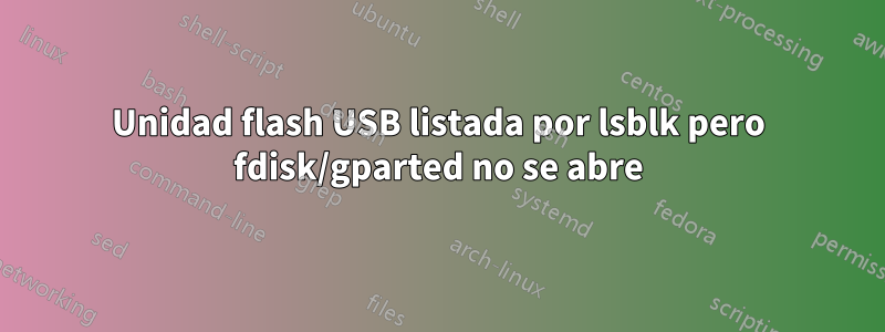 Unidad flash USB listada por lsblk pero fdisk/gparted no se abre