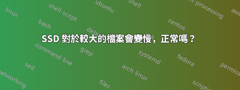 SSD 對於較大的檔案會變慢，正常嗎？