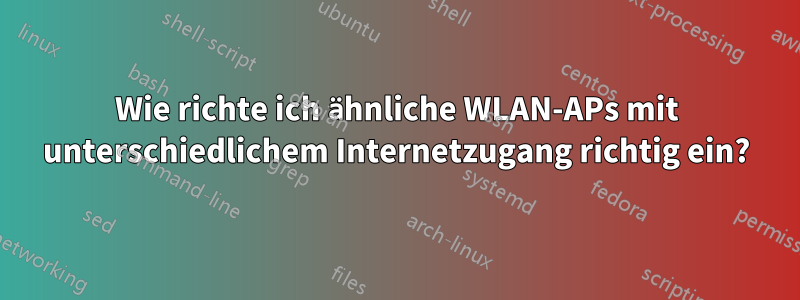 Wie richte ich ähnliche WLAN-APs mit unterschiedlichem Internetzugang richtig ein?