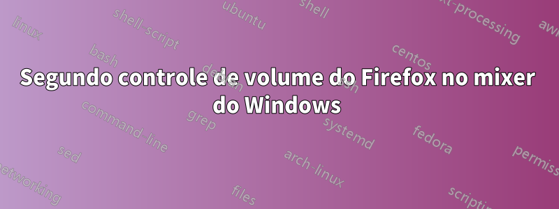 Segundo controle de volume do Firefox no mixer do Windows